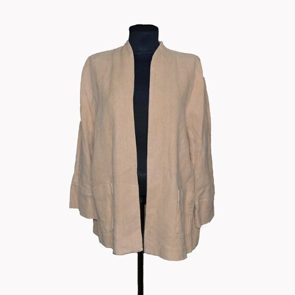 Aritzia Wilfred 100% Linen Chore Coat Beige Sz 8 - Picture 2 of 9